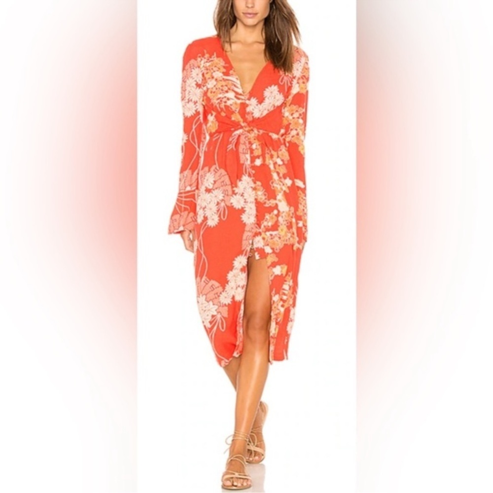 Free People Mixed Print Twist Dress